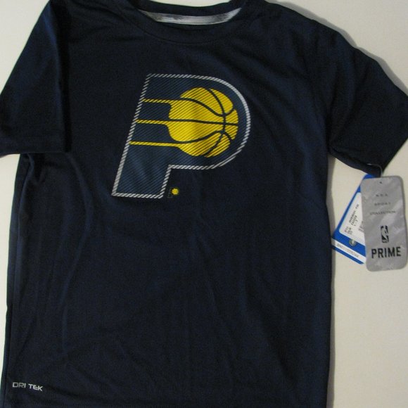 2/$15 NBA Pacers Jersey Boys Large 7 NWT Officially LicBlack Logo Shirt Dri Tek - Picture 1 of 4